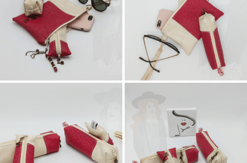 pochettes roses et blanches