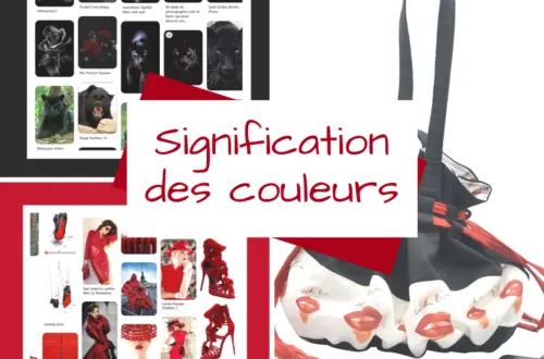 Sac noir avec des motifs de bouches rouges