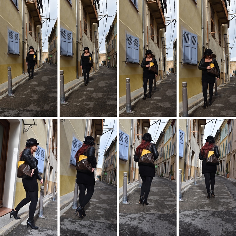 Confection de sac à main sur mesure : Le shooting dans les rues d'Antibes une fois que la réalisation est finie
