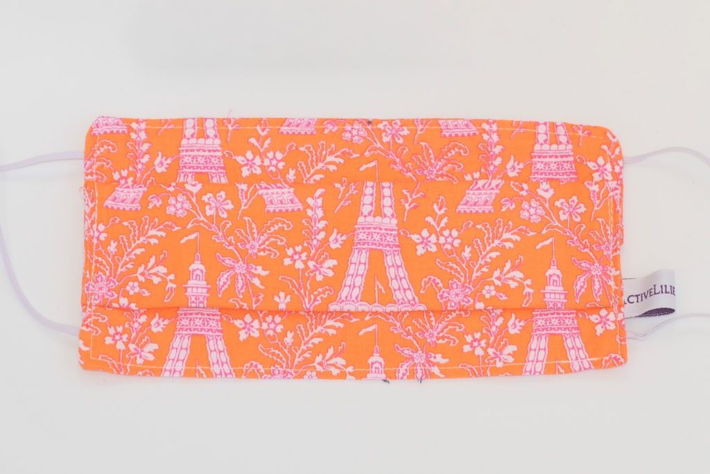 Masque en tissu personnalisé, pais et tour Eiffel rose