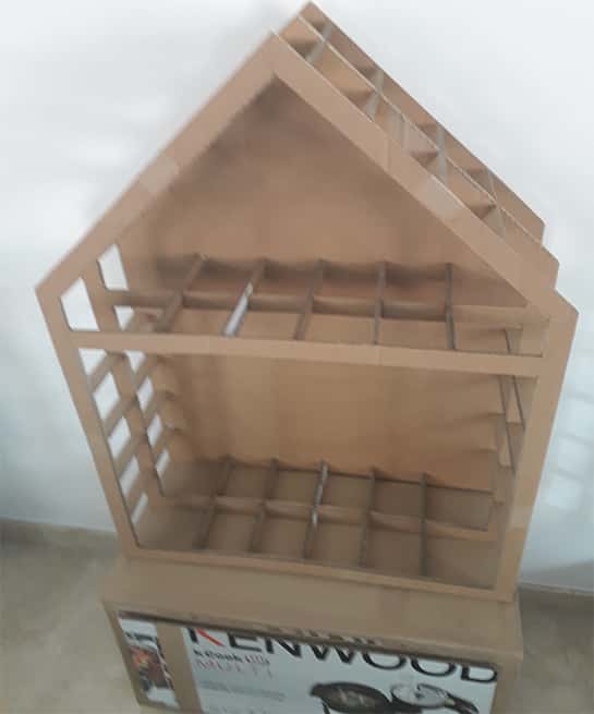 Structure d'un meuble (mobilier) en carton fabriqué par Elise cartoniste
