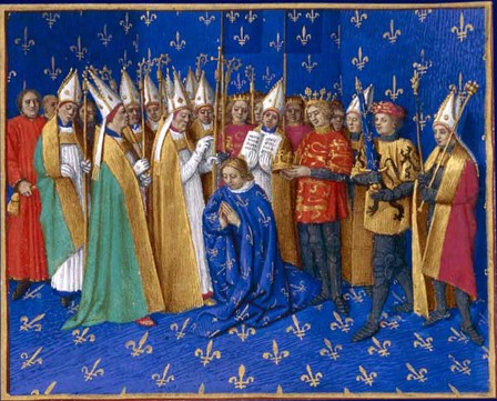 L'histoire du bleu : Sacre de Philippe Auguste, le conquérant, premier roi de France a adopté le bleu dans sa garde-robe.