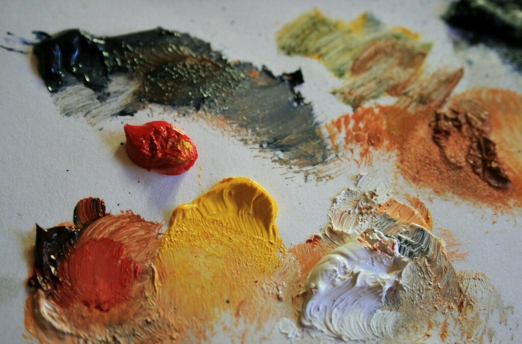 Palette de peinture pour le projet élégance et créativité